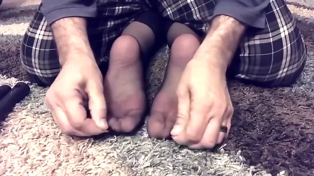 Wife's Nylon Feet Tickled In Toes Cuffed