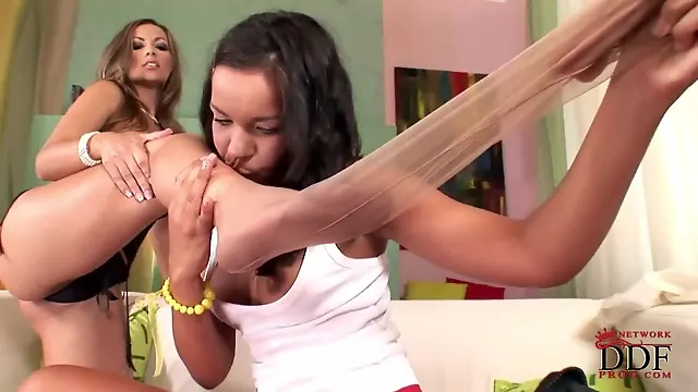 Malory and Lara lesbian foot fetish porn video