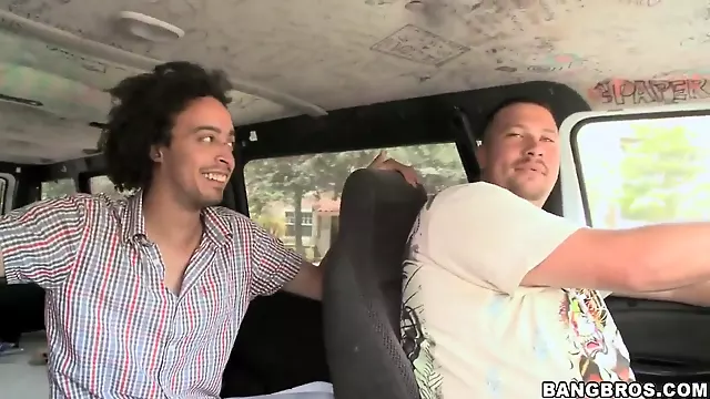 Sahara Gold and Taylor Ray get filmed from bang bus