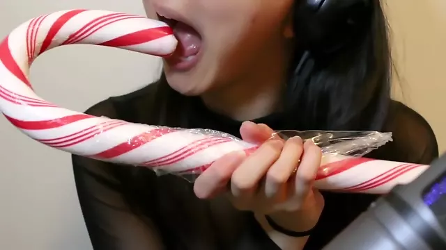 ASMR Sucking On A Candy Cane