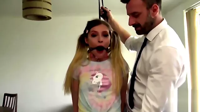 Sub Rhiannon Ryder dominated and left with mouthful of cum