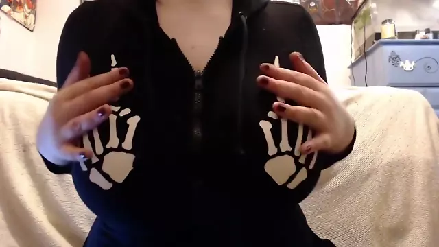 Natural 40DDD Skeleton Onesie Tit Tease