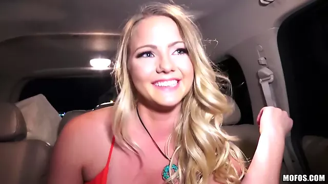 Blonde College Chick Goes Wild - Lilly Sapphire enjoys her car sex adventure