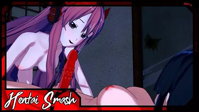 Chelsea licks pussy before getting strapon fucked by Akame - Akame Ga Hentai