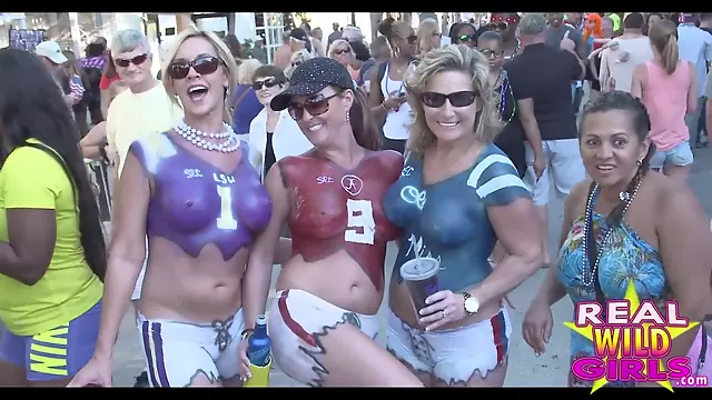 Wild Street Party Flashing in Key West Super High Quality Clip 3