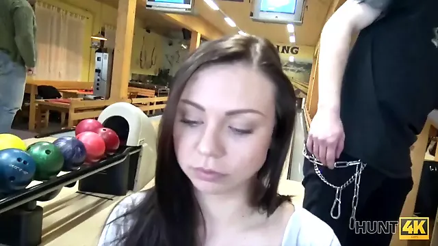 Czech pornstar takes a wild ride in bowling alley