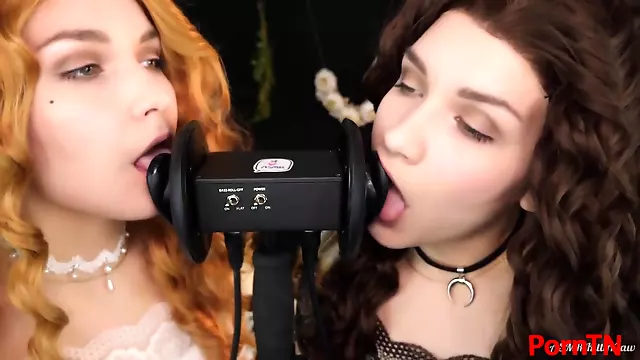 Kittyklaw Asmr - Patreon Asmr Twin Witches - Ear Licking - Mouth Sound