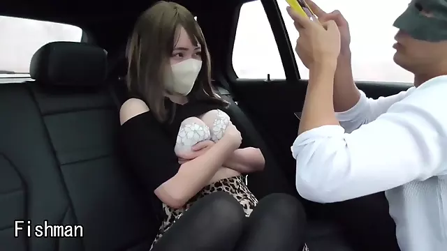 Japanese Teen with Perky Tits & Hairy Pussy Seduced in Car During Covid-19 - fetish