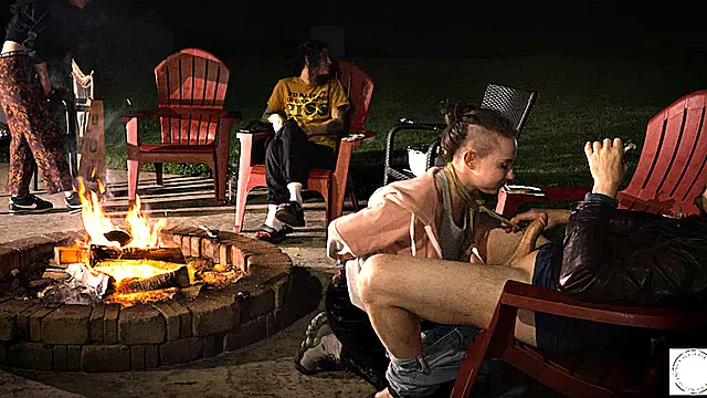 Submissive service by the fire