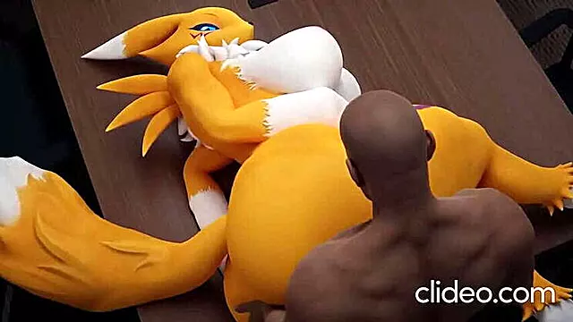 Renamon's Office Romp with Her Well-Endowed Black Lover