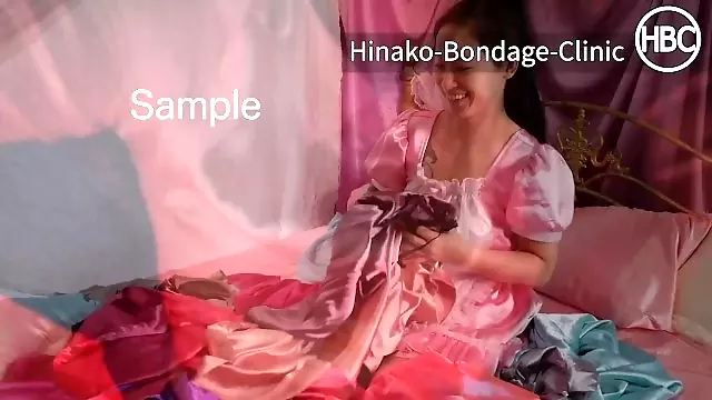 Hinako in Satinland Satin Princess Plays with Satin and Herself in a Satin