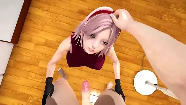 Sakura haruno Shippuden madure MIlf with big boobs swallows cum and pov cowgirl until her ass is fil