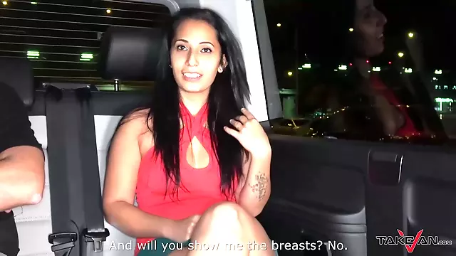 Neslihan is getting fucked in the back of a car, on her way home from the airport