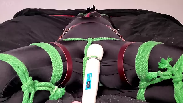 Miss Perversion In Bondage While Teased With A Wand