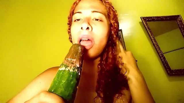 Pickle in ass, pickle in pussy