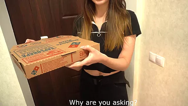 Pizza Delivery Girl Gets Pounded with a Huge D*ck and Cums Hard, XXX!