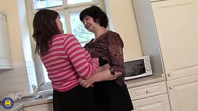 Dania & Evi: Large-breasted Teen Experiences Older Lesbian Neighbor