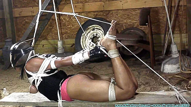 Futilestruggles - Monica Jade Hogtied In The Barn